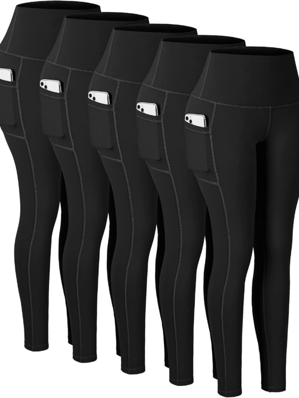 High-Waisted Tummy Control Leggings with Pockets for Women - Yoga & Workout